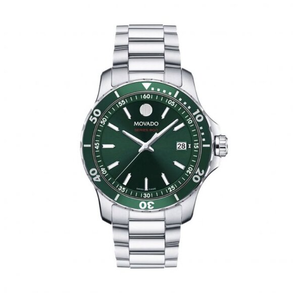 Movado 800 series Men's watch green dial with silver bracelet (NEW)